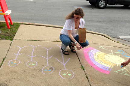 Stick Figures on the Sidewalk